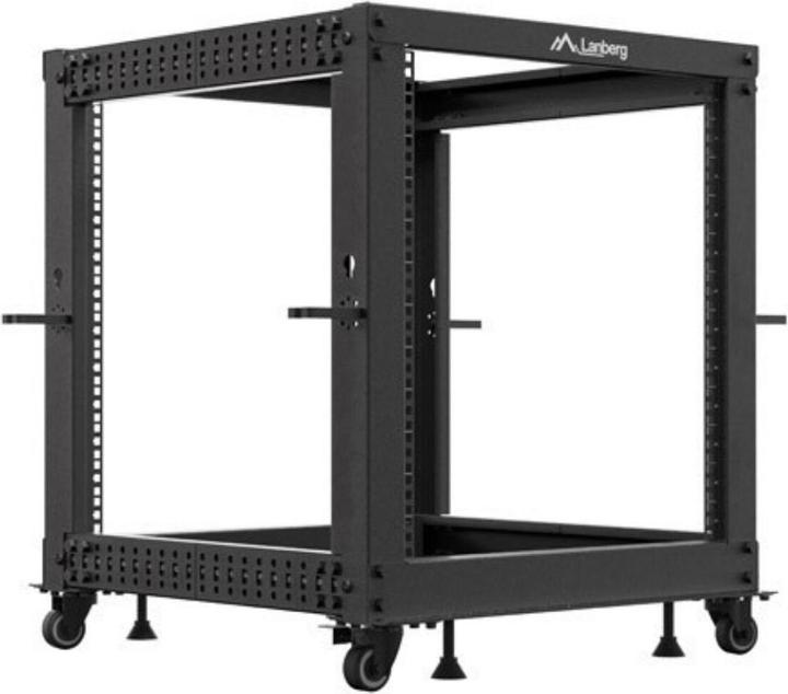 Produktbild Lanberg OPEN RACK 19 12U 600X600-1100 REGULOWANY CZARNY (10.86 HE, 19 Zoll Rack)