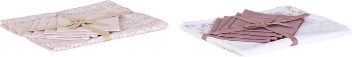 Produktbild DKD Home Decor Tischdecke und Servietten 150 x 150 x 0,5 cm Rosa Weiss (2 Stück)