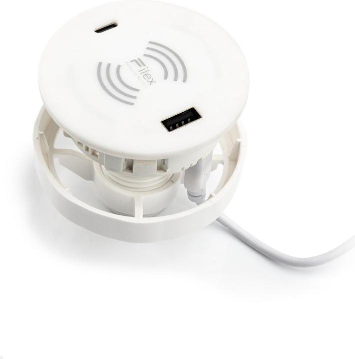 Produktbild Fellowes Qi Power-Spot Wireless Charger mit USB-A und USB-C (100091326), weiss
