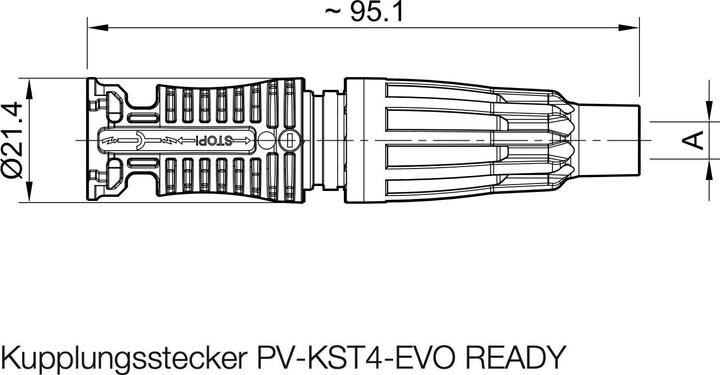 Actual product image Stäubli EVO READY plug, single (Solar cable)