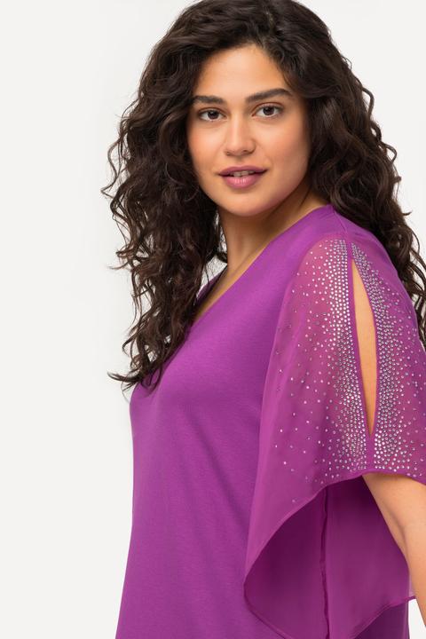 Produktbild Ulla Popken Tunika, Glitzersteinchen, A-Linie, V-Ausschnitt, 3/4-Arm (50, 52)
