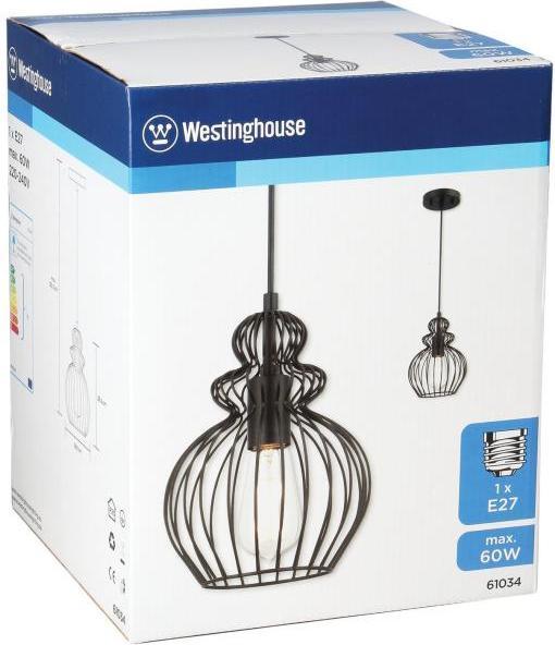 Produktbild Westinghouse Pendelleuchte Käfig Mattschwarz mit 1 Lampe (E27)