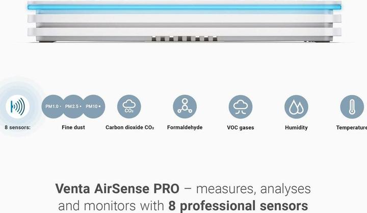 Actual product image Venta AirSense Pro Luftgütemonitor CO2 + PM 1.0