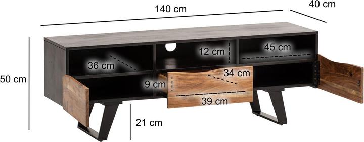 Immagine prodotto Wohnling Acacia (140 x 40 x 50 cm)