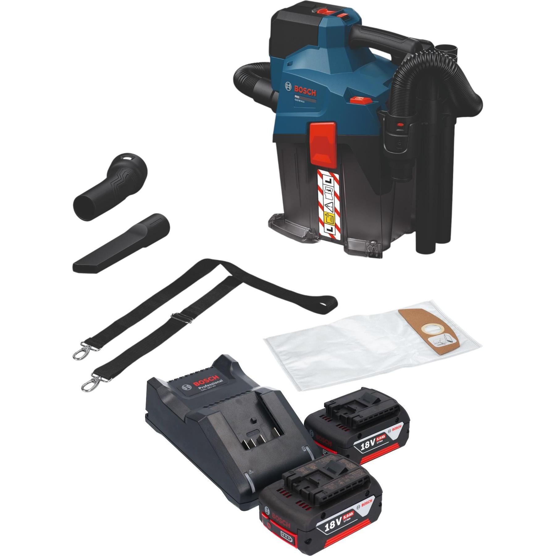 Bosch Professional, Aspiratore industriale, Aspirapolvere a batteria Bosch GAS 18V-6L S 18 V 6 l Classe di polvere L ( 06019K2100 ) Solo - (Aspirapolv