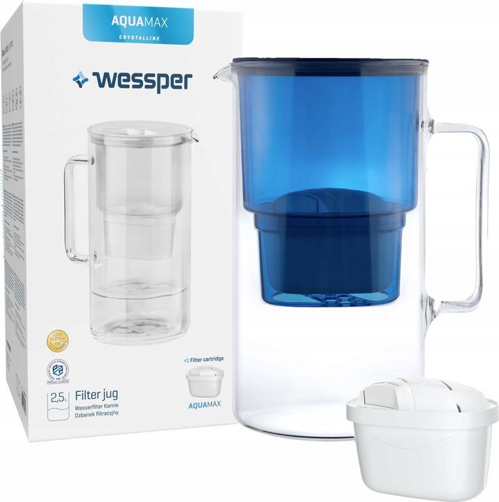 Wessper Aquamax Kristallijne Filterbus Marineblauw + 1 Patroon (2.50 l)