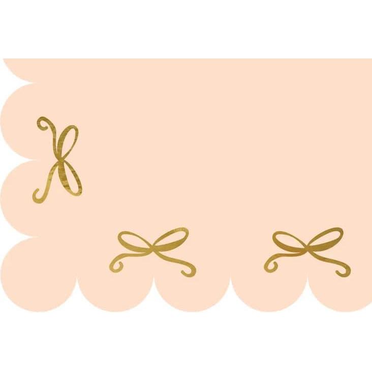 Partydeco, Tovaglia, Nappe en papier rose avec Noeuds dorés 180 x 120 cm (180 x 120 cm)