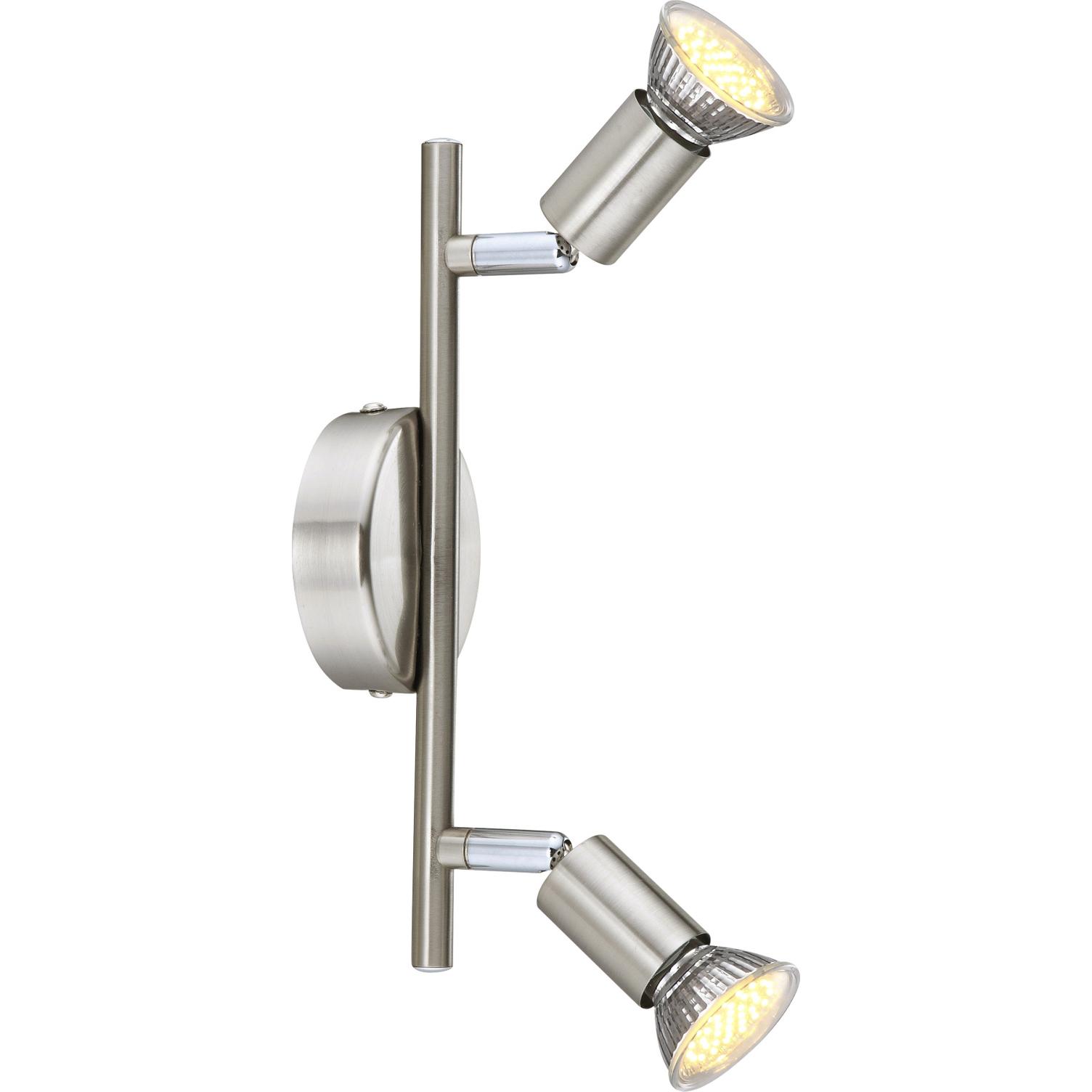 Globo, Wandleuchte + Deckenleuchte, Deckenleuchte nickel matt 2xGU10 LED (250 lm, GU10)