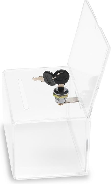 Actual product image Deflecto Suggestion Box with sign holder + lock