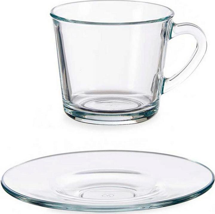 Pasabahce Set Kaffeetassen und Teller Basis (190 ml, 6x)