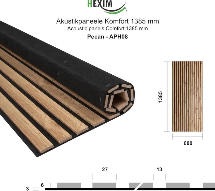 Produktbild Hexim Akustikpaneele (0.83 m², 138.50 x 60 cm)
