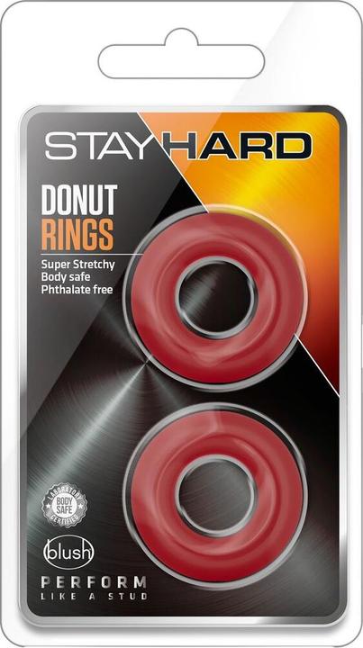 Actual product image Blush Stay Hard Donut Rings Red (3.50 cm)