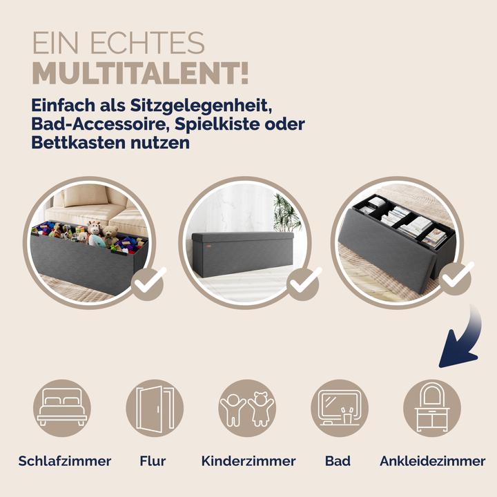 Produktbild Casaria Sitztruhe Cord (114 cm)