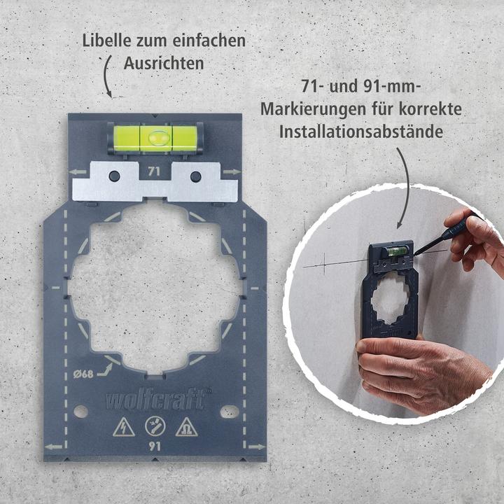 Produktbild wolfcraft 1 Markier- und Ausrichtschablone für HWD (9 cm)