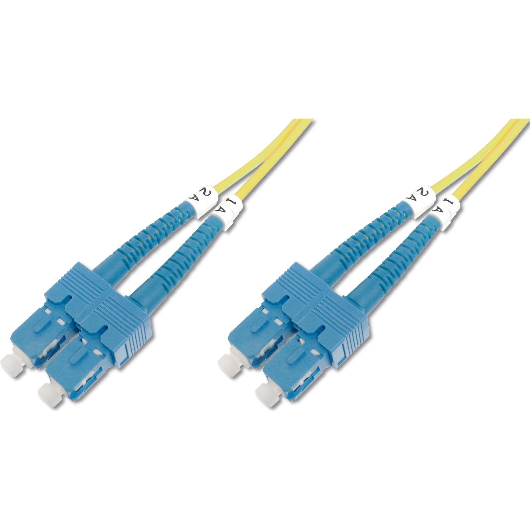 Thumbnail - Digitus LWL Patchkabel SC/SC 09/125um 5m Singelmode Duplex Halogenfrei mit Messprotokoll gelb (5 m), Netzwerkkabel