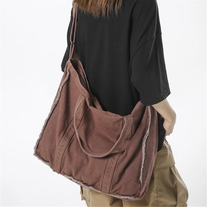 Immagine prodotto Only-Bags.Store Borsa a tracolla semplice in tela, borsa a tracolla semplice, borsa in tela con bordo ruvido