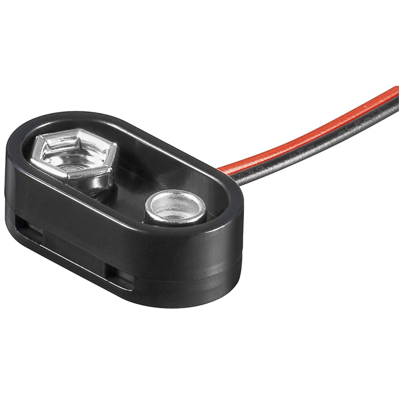 Goobay 1x 9V Block Batteriehalter, Batterie Zubehör, Schwarz