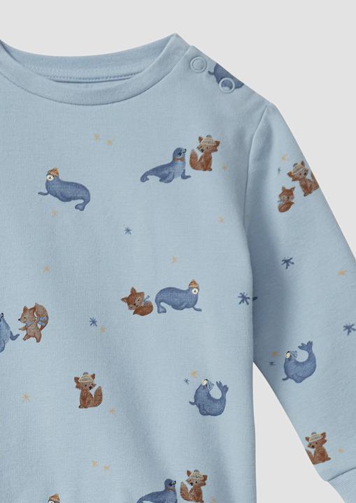 Produktbild s.Oliver Sweatshirt Sweatshirt mit All-over-Print, inside brushed (92)