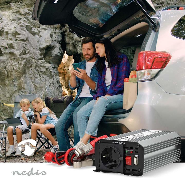 Immagine prodotto Nedis Inverter di potenza a onde sinusoidali modificate - Tensione di ingresso: 12 V DC - Connessione di