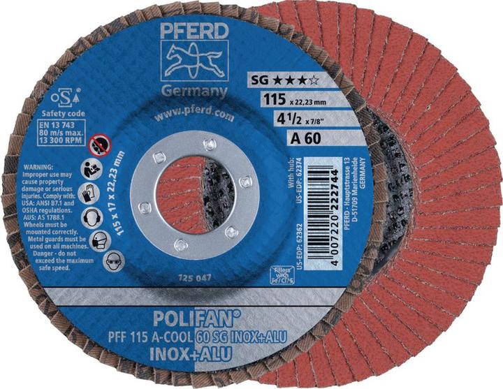Actual product image Pferd Abrasive flap disc POLIFAN PFF A-COOL SG INOX+ALU (60)