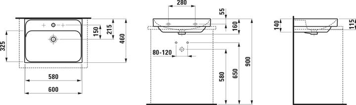 Actual product image Laufen Meda (460 mm, 600 mm)
