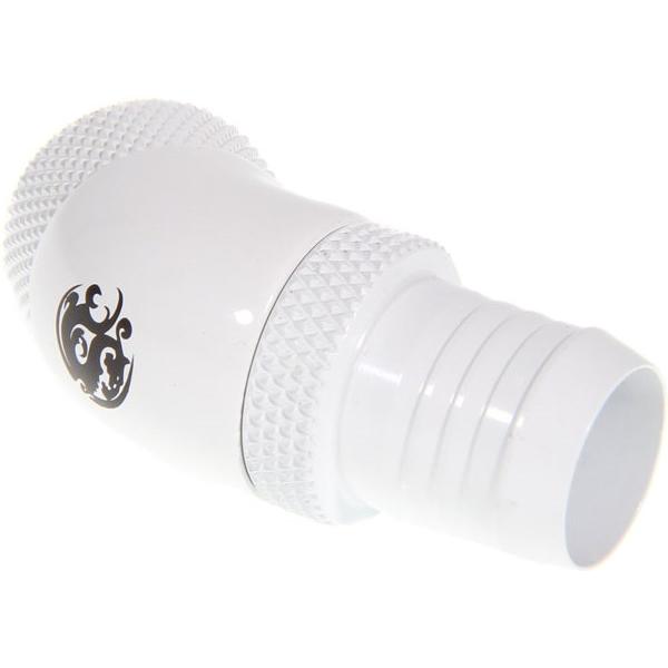 Bitspower Fitting 45 Grad 1/4 Zoll auf ID 13mm - drehbar, Wasserkühlung Anschluss, Weiss
