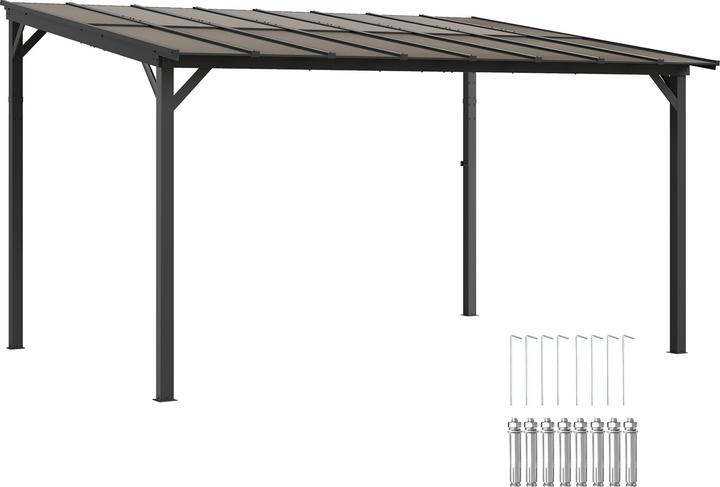 Immagine prodotto Outsunny Pergola Polycarbonat, Aluminium Dunkelgrau (428 cm, 294 cm)