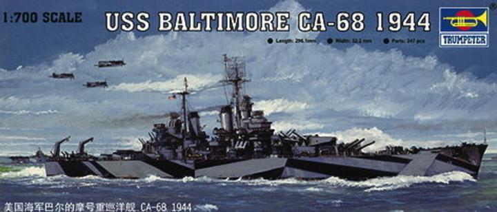 Actual product image Trumpeter USS Baltimore CA-68 1944