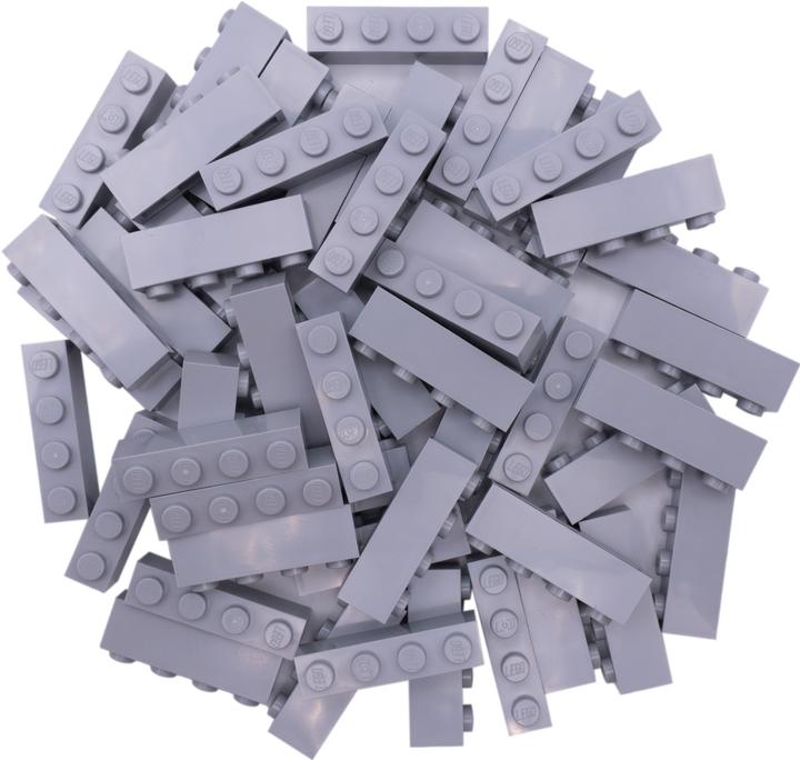 Actual product image LEGO 1x4 Bricks Light grey - 500 pieces - Light bluish grey - 3010 Quantity 500x (3010, LEGO Accessories)