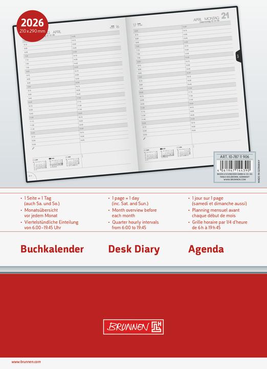 Produktbild Buchkalender Mod. 787 2026 | A4, Kunststoff, schwarz (A4)