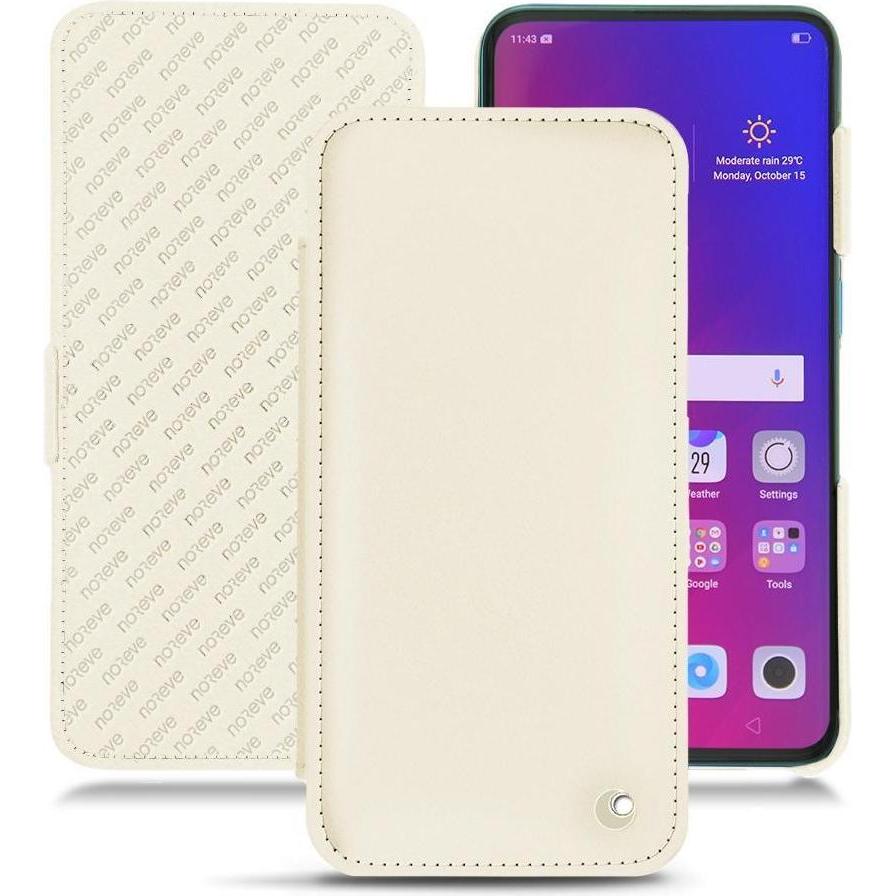 Noreve Lederschutzhülle horizontal (Oppo Find X), Smartphone Hülle, Weiss