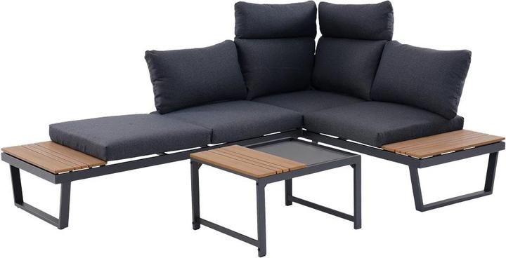 Image du produit Mirpol Eck-Garten-Lounge-Set oder 2 Sofas + Tisch NUVIO grau