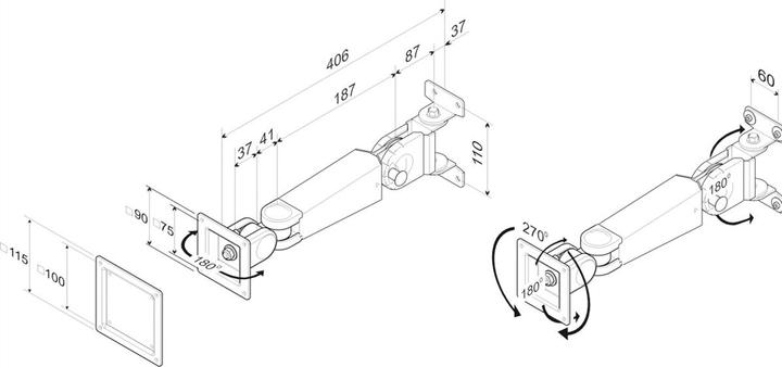 Produktbild Roline LCD-Monitorarm Standard (Wand, 24", 6 kg)