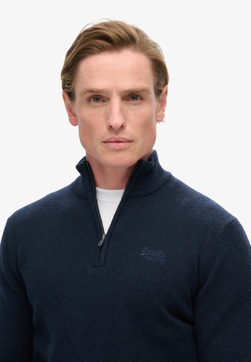 Produktbild Superdry Essential Strickpullover mit Halbreissverschluss und Stickerei (L)