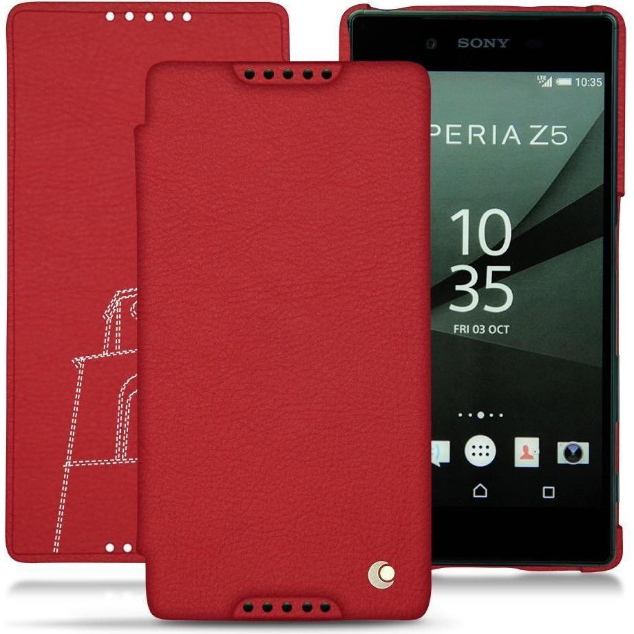 Thumbnail - Noreve Lederschutzhülle horizontal (Sony Xperia Z5), Smartphone Hülle, Rot