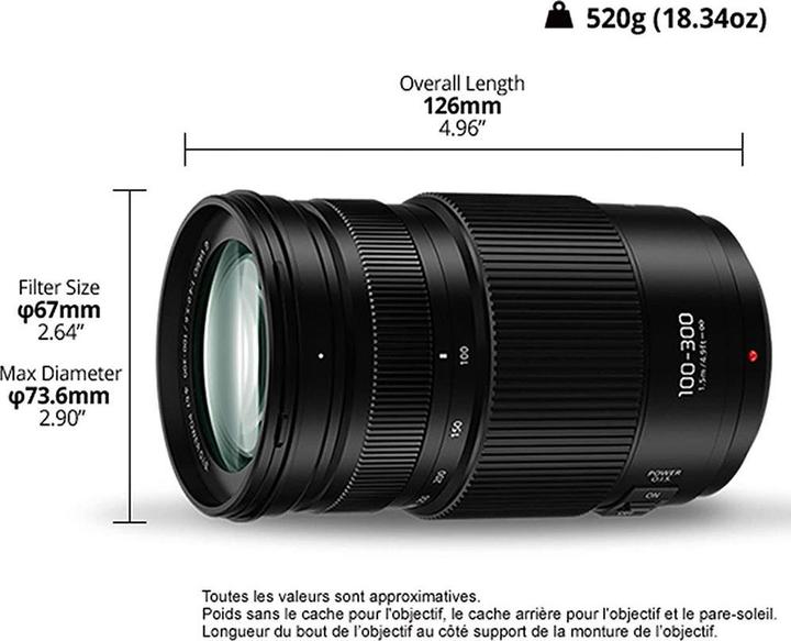 Productafbeelding Panasonic Lumix G Vario 100-300mm F4.0-5.6 II (Micro Vier Derde, Micro Vier Derde)