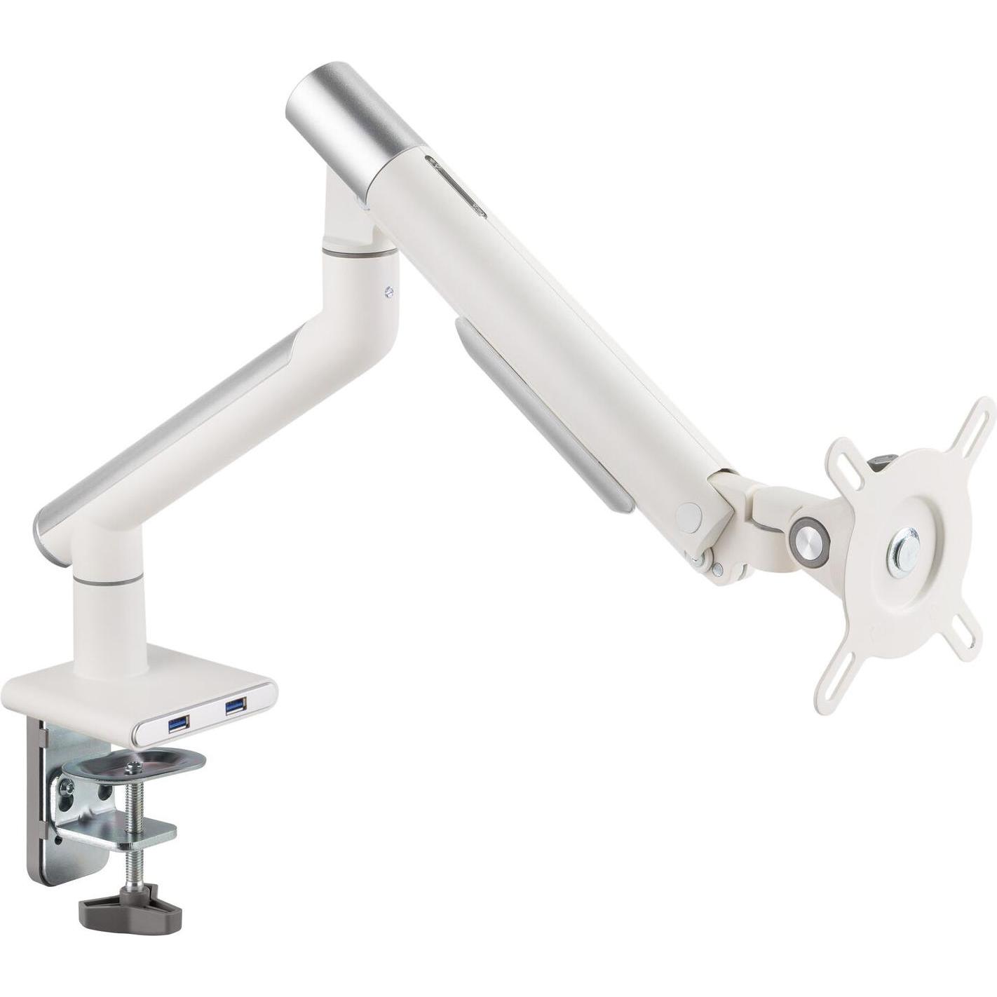 Alterzone Arm One USB monitorarm i aluminium med 2 x 3.0 USB-porte, hvid (Tisch, 32"), Monitor Halterung, Weiss