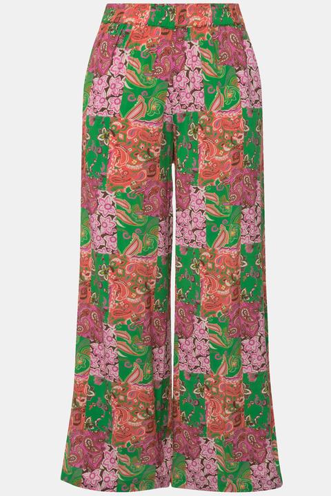 Produktbild Studio Untold Palazzo Hose, Loose Shape, Saumschlitz, Patchprint, Elastikbund (50)