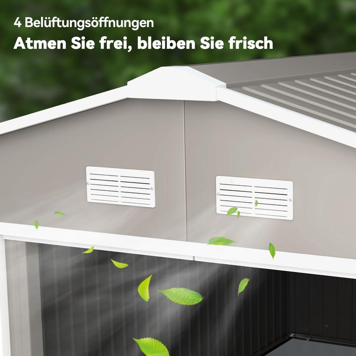 Image du produit Outsunny Gerätehaus Stahl Hellgrau