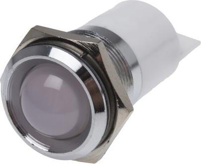 Produktbild RS PRO LED erhaben 22mm chrom 24Vac/dc weiß
