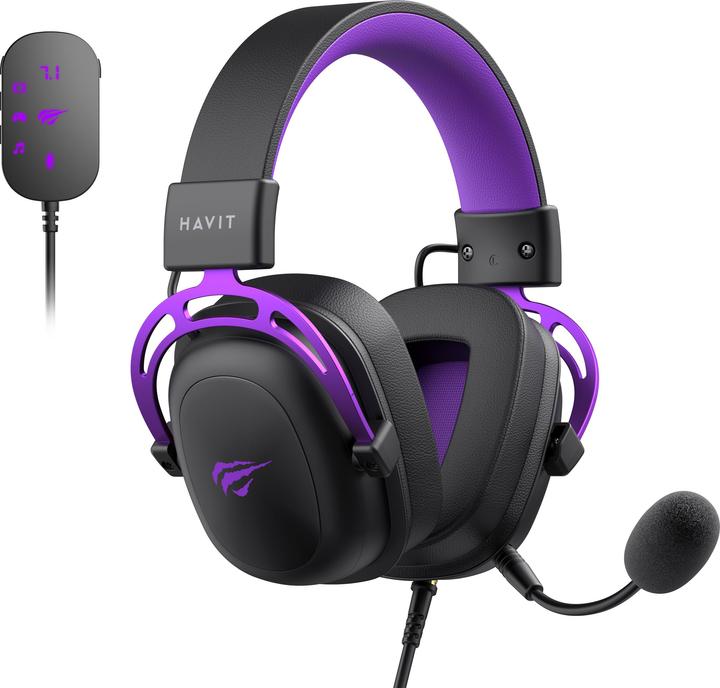 Actual product image Havit H2002C+U (black+purple) (Cable)