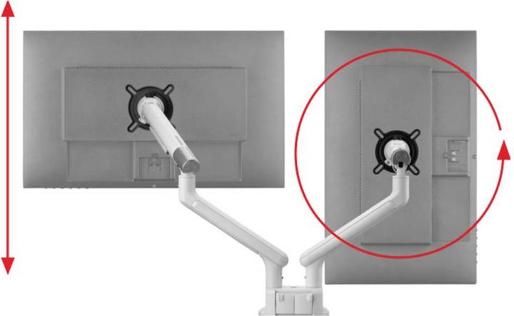 Actual product image One for All Monitor mount design dual white (Table, 35")