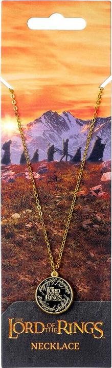 Produktbild Lord of the rings Goldfarben lackiert Halskette mit Anhänger Logo (100% synthetisches Material)