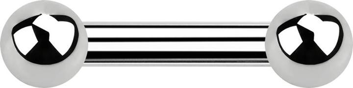 Actual product image Star Piercing Barbell internal thread silver with two balls (without brass, Surgical steel 316L)