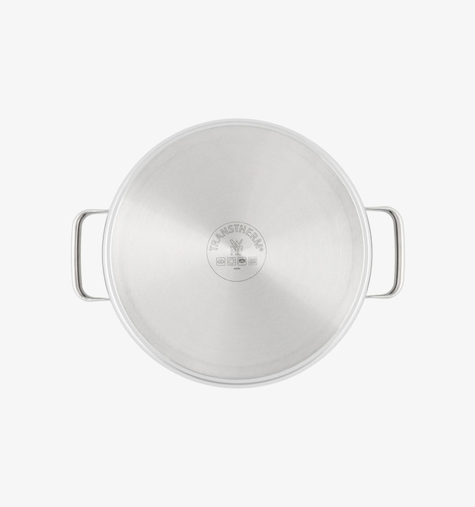 Produktbild WMF Kochtopf Dampfgarer rund 28cm Glasdeckel Silikonrand Vitalis Edelstahl (EU-Stecker)