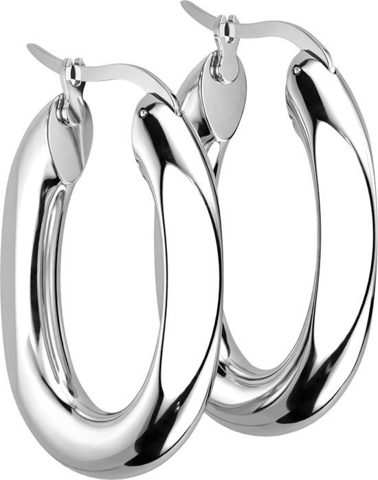 Produktbild Star Piercing Ohrring silber Oval Kanten gebrochen (ohne Messing, Chirurgenstahl 316L)