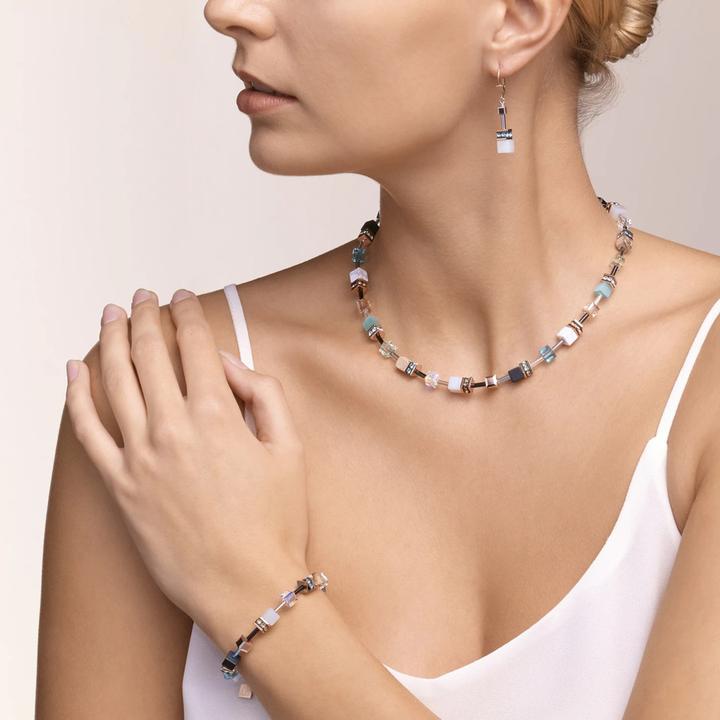 Actual product image Coeur de Lion GeoCube necklace (Stainless steel, 48 cm)