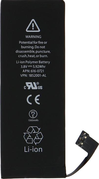 Actual product image Clappio 1500 mAh replacement battery for Apple iPhone 5S