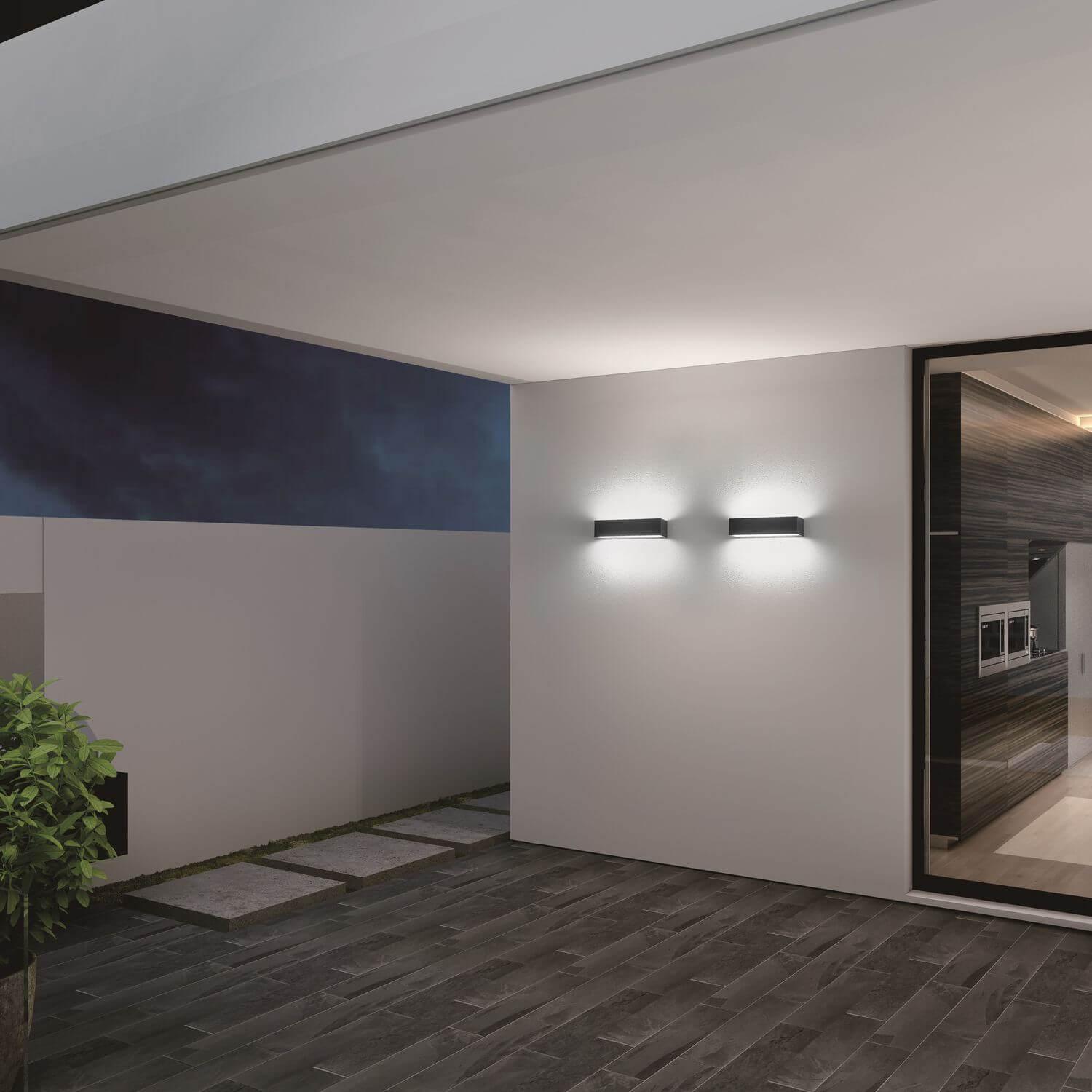 Thumbnail - CMD, Wandleuchte + Deckenleuchte, LED Wandaussenleuchte 15W Warmweiss IP65 Anthrazit CMD-9044 (1140 lm)