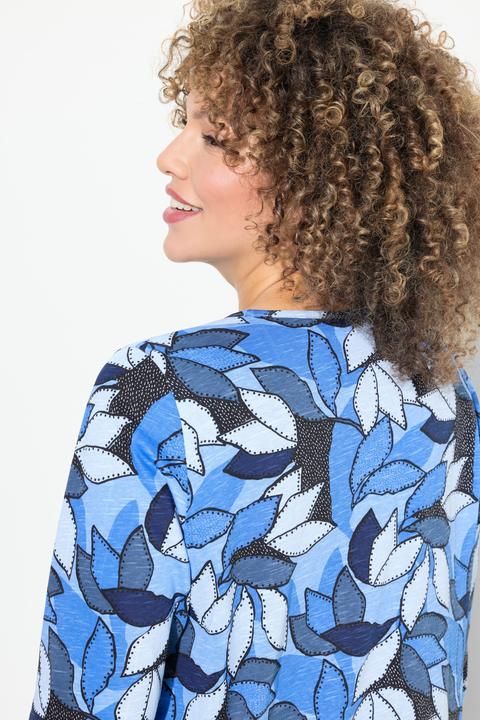 Produktbild Ulla Popken Shirt, Blätter, A-Linie, V-Ausschnitt, 3/4-Arm (42, 44)
